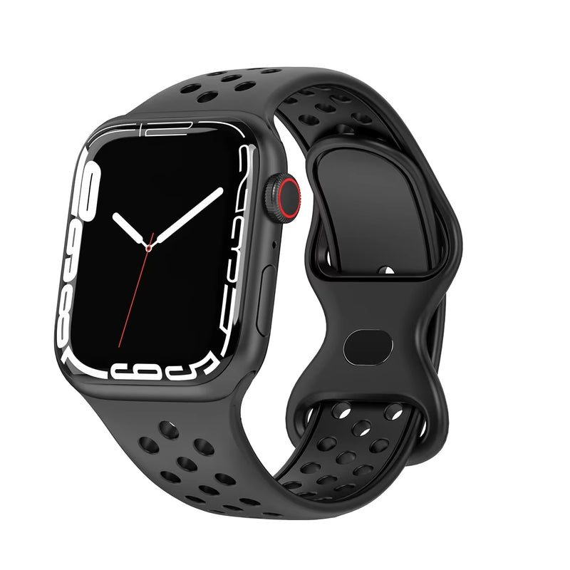 Strap for Apple Watch Band 49Mm 44Mm 45Mm 42Mm 41Mm 38Mm 40Mm Correa Silicone Sports Bracelet Iwatch 8 SE 7 6 5 Ultra 49Mm