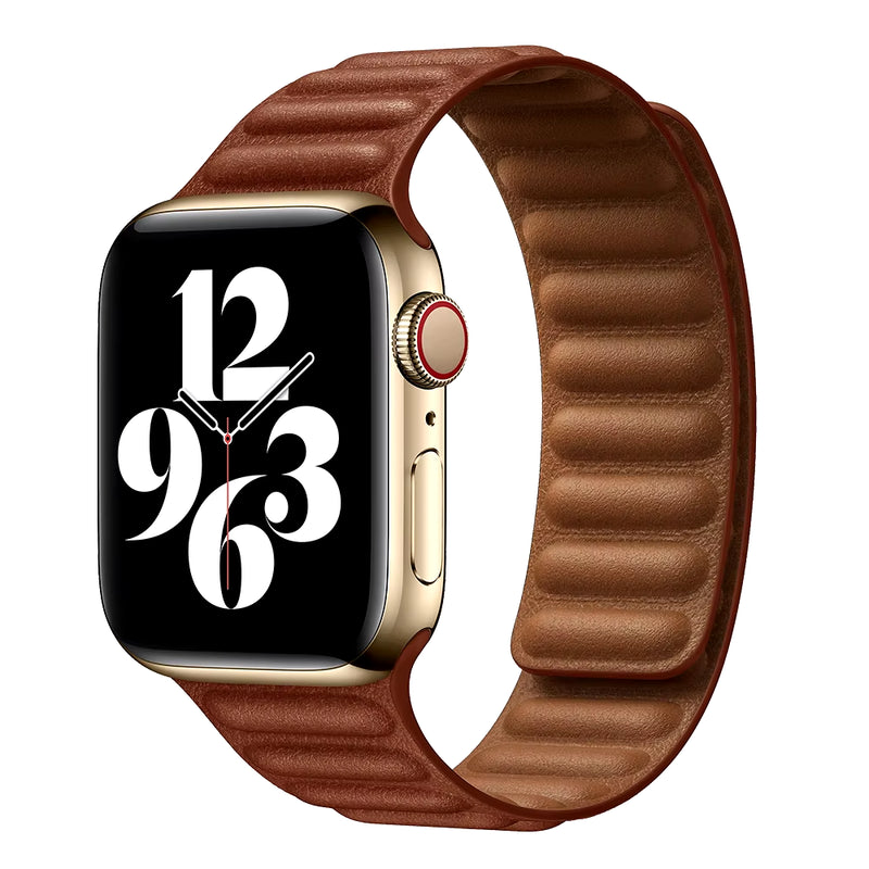 Leather Link for  Watch 7 Band 40Mm 44Mm 42Mm 38Mm 42 Mm 1:1 Magnetic Loop Bracelet Iwatch Series 7 6 5 4 3 SE Strap