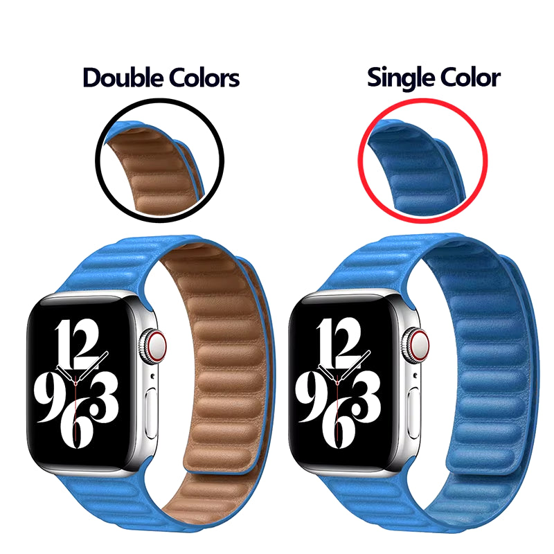 Leather Link for  Watch 7 Band 40Mm 44Mm 42Mm 38Mm 42 Mm 1:1 Magnetic Loop Bracelet Iwatch Series 7 6 5 4 3 SE Strap