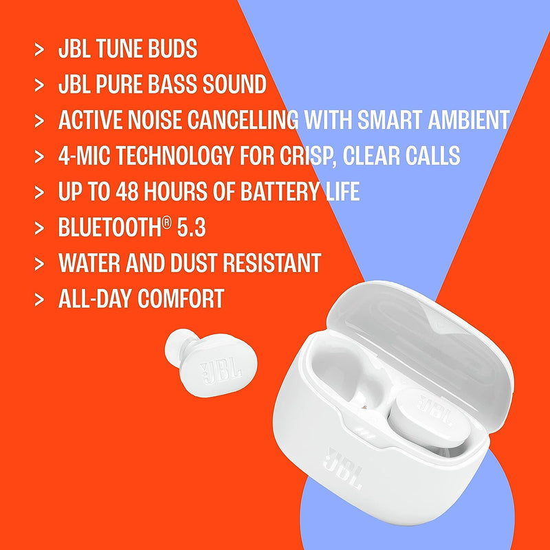 Tune Buds - True Wireless Noise Cancelling Earbuds,  Pure Bass Sound, Bluetooth 5.3, 4-Mic Technology for Crisp, Clear Calls, up to 48 Hours of Battery Life, Water and Dust Resistant (Blue)