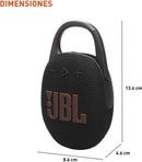 Clip 5 - Ultra-Portable, Waterproof & Dustproof Bluetooth Speaker, Big Pro Sound with Punchy Bass, Integrated Carabiner, up to 12 Hours of Play, Made in Part with Recycled Materials (Black)