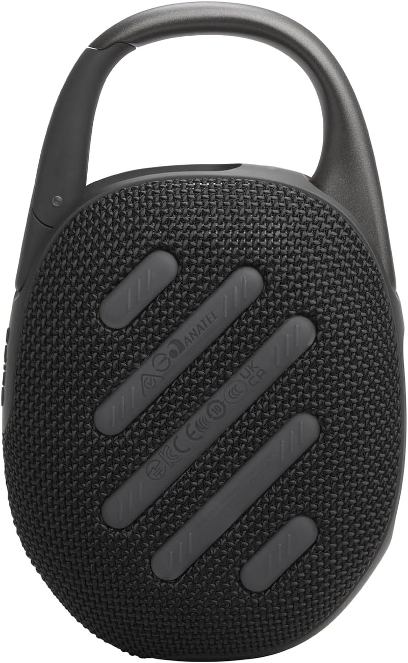 Clip 5 - Ultra-Portable, Waterproof & Dustproof Bluetooth Speaker, Big Pro Sound with Punchy Bass, Integrated Carabiner, up to 12 Hours of Play, Made in Part with Recycled Materials (Black)