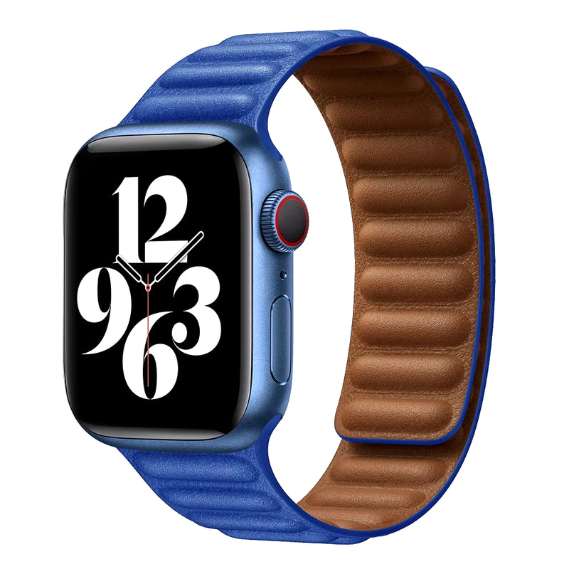 Leather Link for  Watch 7 Band 40Mm 44Mm 42Mm 38Mm 42 Mm 1:1 Magnetic Loop Bracelet Iwatch Series 7 6 5 4 3 SE Strap