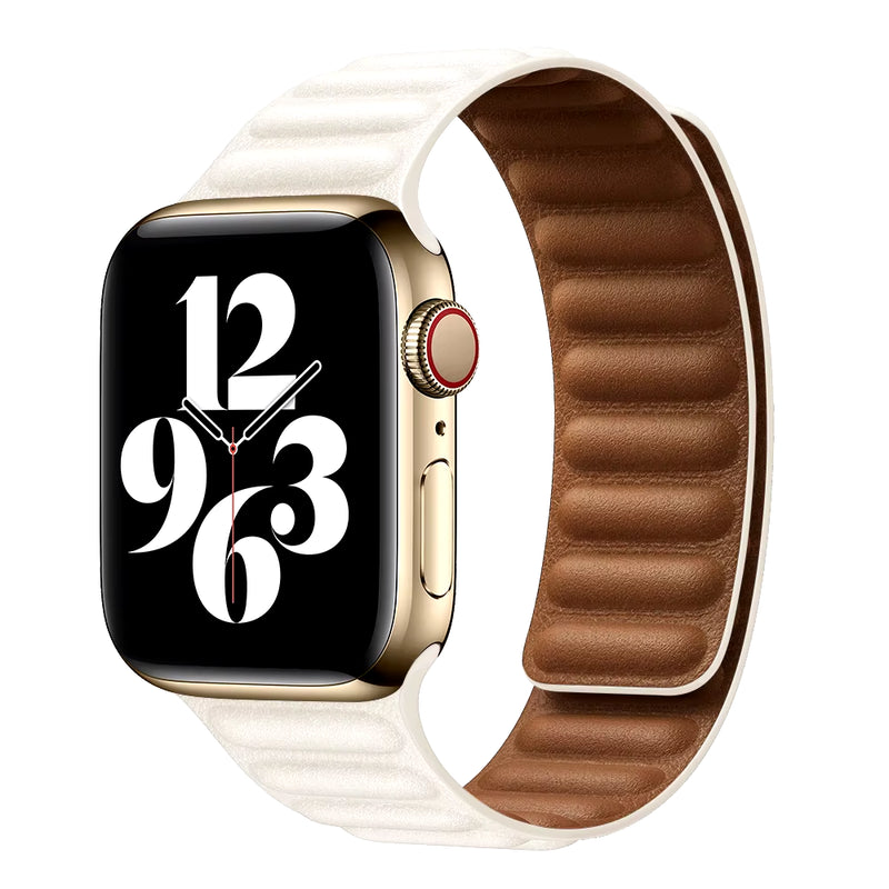 Leather Link for  Watch 7 Band 40Mm 44Mm 42Mm 38Mm 42 Mm 1:1 Magnetic Loop Bracelet Iwatch Series 7 6 5 4 3 SE Strap