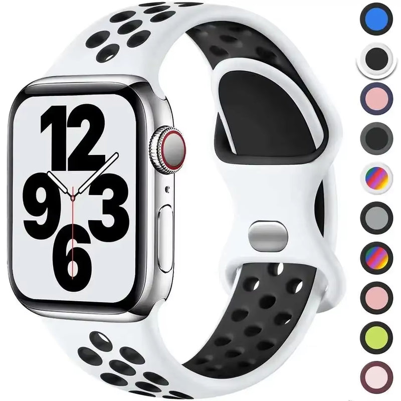 Strap for Apple Watch Band 49Mm 44Mm 45Mm 42Mm 41Mm 38Mm 40Mm Correa Silicone Sports Bracelet Iwatch 8 SE 7 6 5 Ultra 49Mm