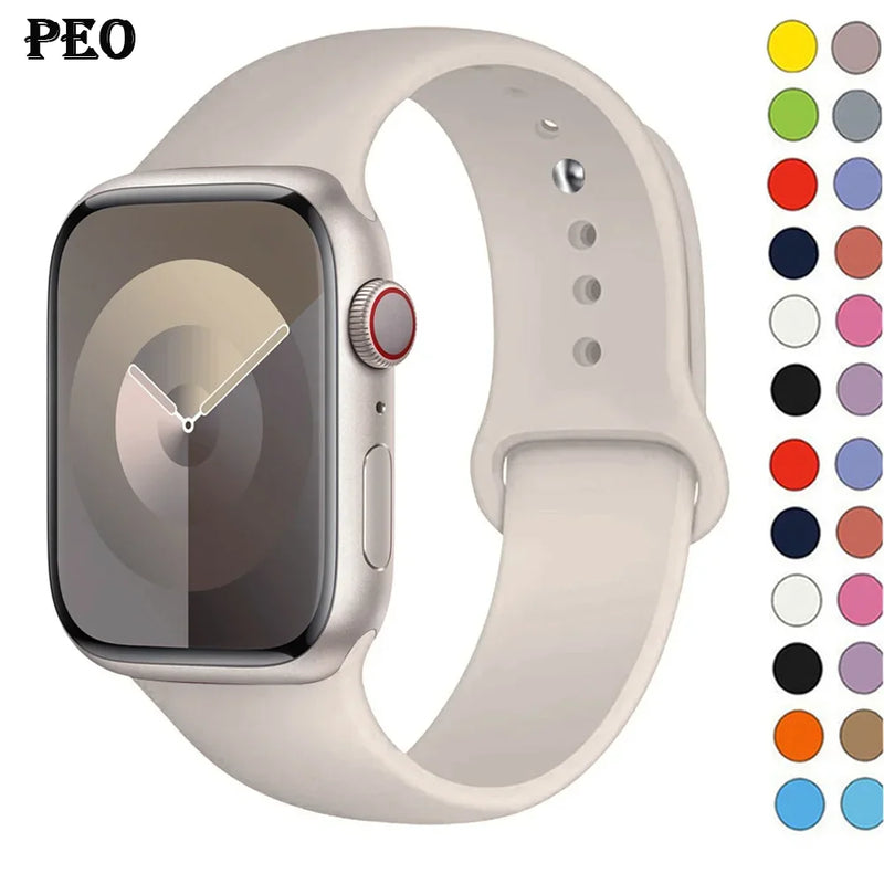 Silicone Band for  apple Watch 44Mm 45Mm 40Mm 41Mm 42-38Mm 45 Mm,Series 8 7 6 5 4 3 SE 9 Ultra 2 49Mm