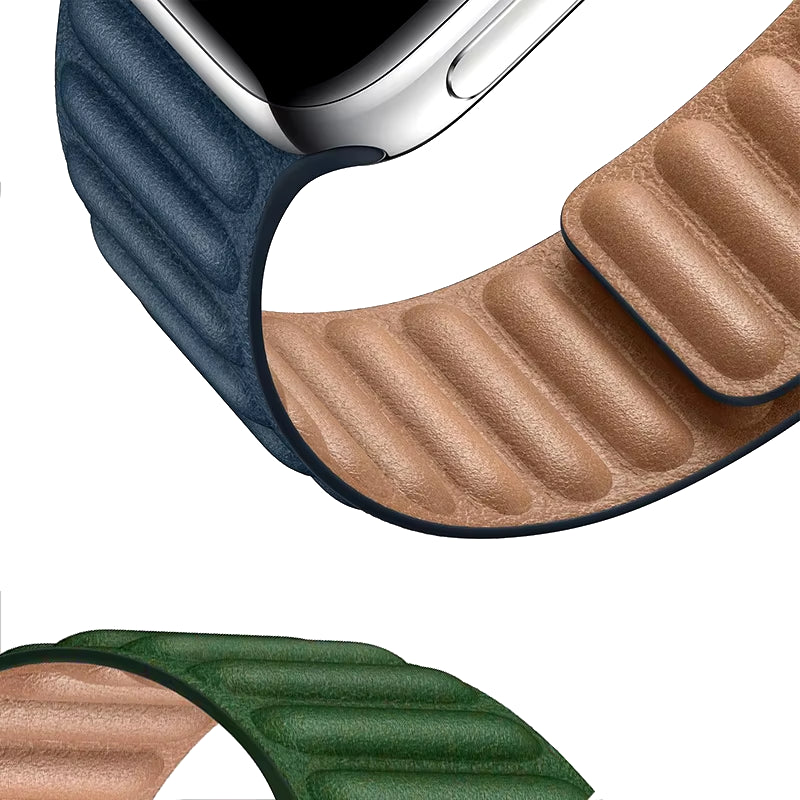 Leather Link for  Watch 7 Band 40Mm 44Mm 42Mm 38Mm 42 Mm 1:1 Magnetic Loop Bracelet Iwatch Series 7 6 5 4 3 SE Strap