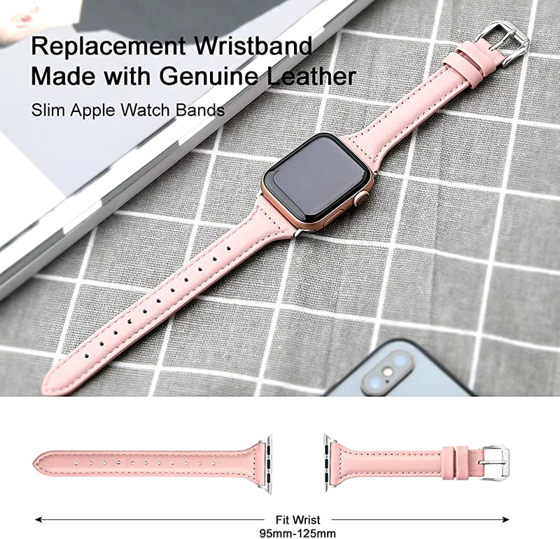 Slim Leather Band for Apple Watch Strap 45 41 40 44 38 42Mm 44 Mm Genuine Leather Bracelet Apple Watch Serie 7 6 5 4 3 Se Strap