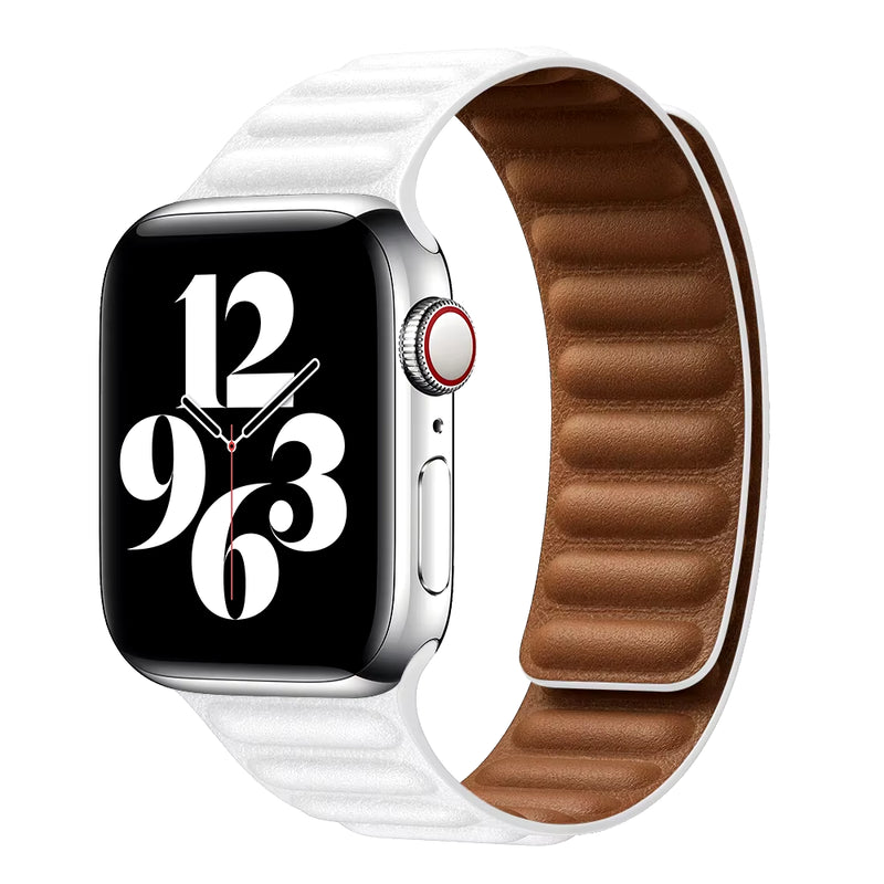 Leather Link for  Watch 7 Band 40Mm 44Mm 42Mm 38Mm 42 Mm 1:1 Magnetic Loop Bracelet Iwatch Series 7 6 5 4 3 SE Strap