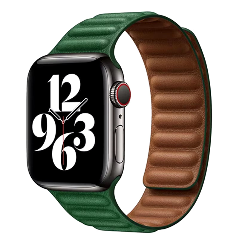 Leather Link for  Watch 7 Band 40Mm 44Mm 42Mm 38Mm 42 Mm 1:1 Magnetic Loop Bracelet Iwatch Series 7 6 5 4 3 SE Strap