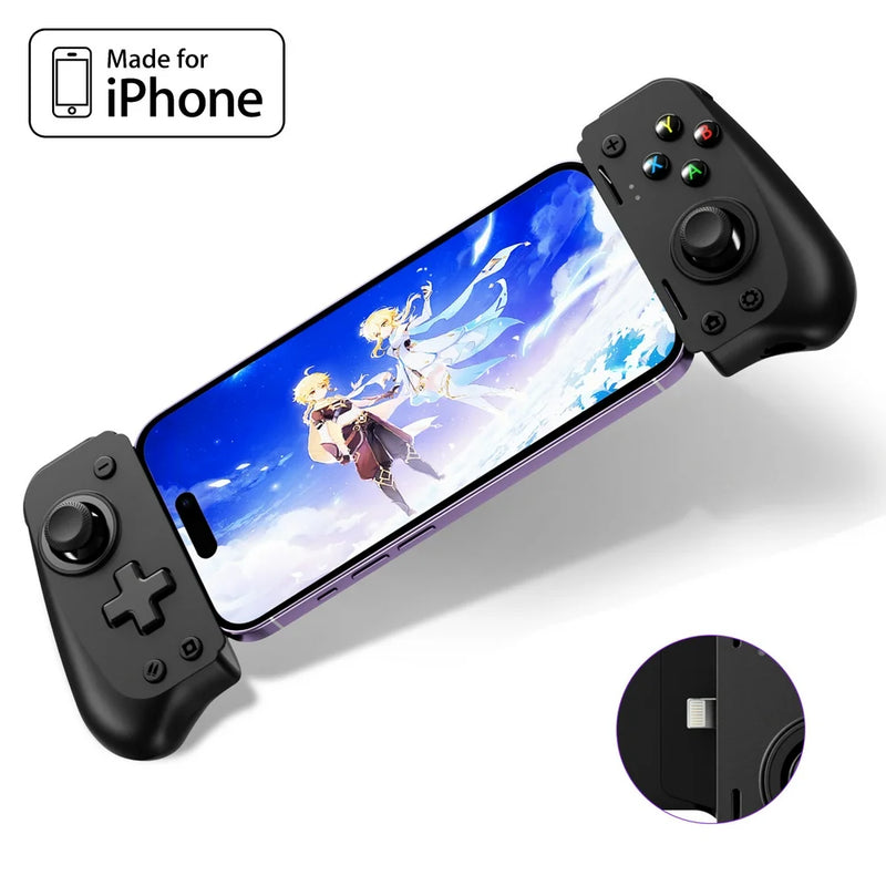 Mobile Gaming Controller for Iphone with Hall Effect Joysticks and Hall Trigger, Expandable Wireless Game Controller Support Xbox Cloud,Steam Link,Ps Remote Play,Arcade Games,Geforce Now and More