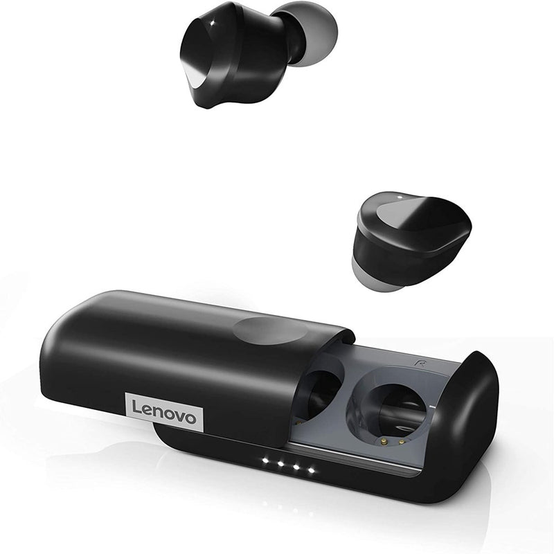 Lenovo True Wireless Earbuds Bluetooth 5.0 IPX5 Waterproof with USB-C Quick Charge and Built-In Microphone for Work/Travel/Gym